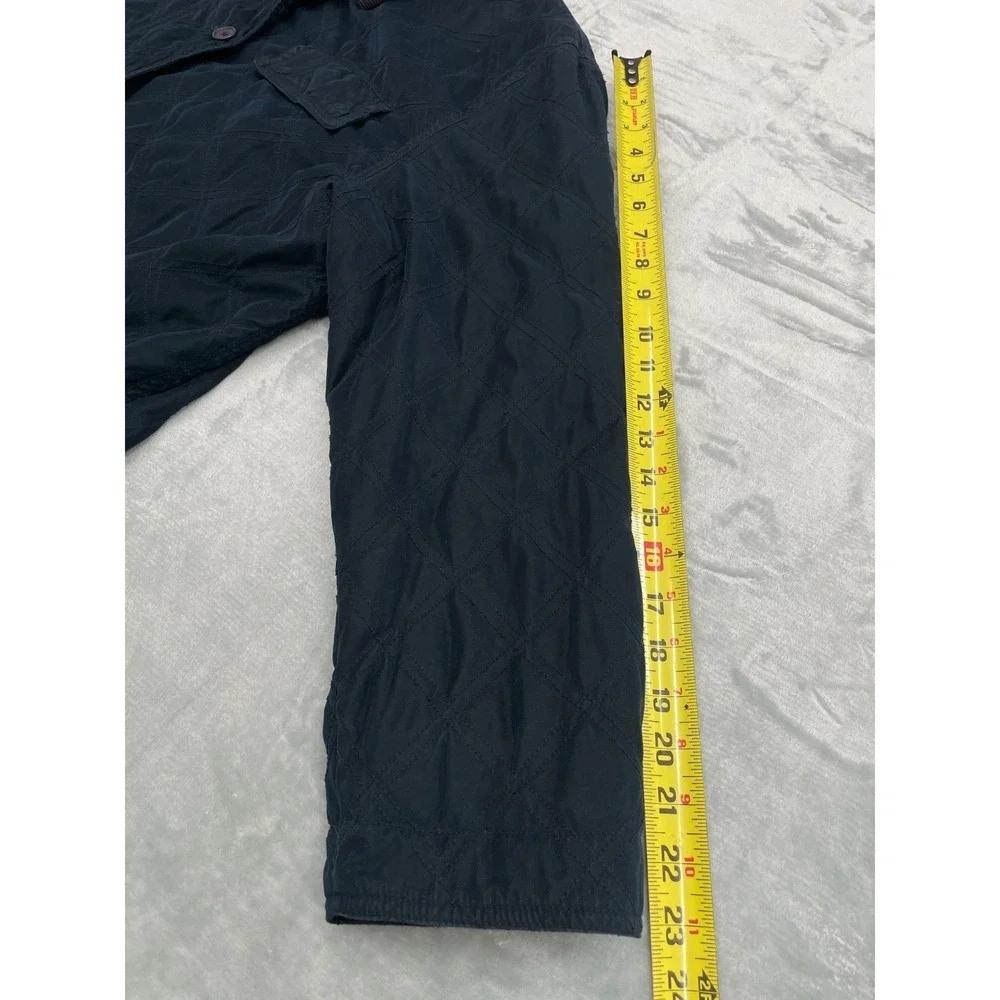 Faconnable Quilted Jacket Men L Blue Corduroy Collar Coat See Measurements